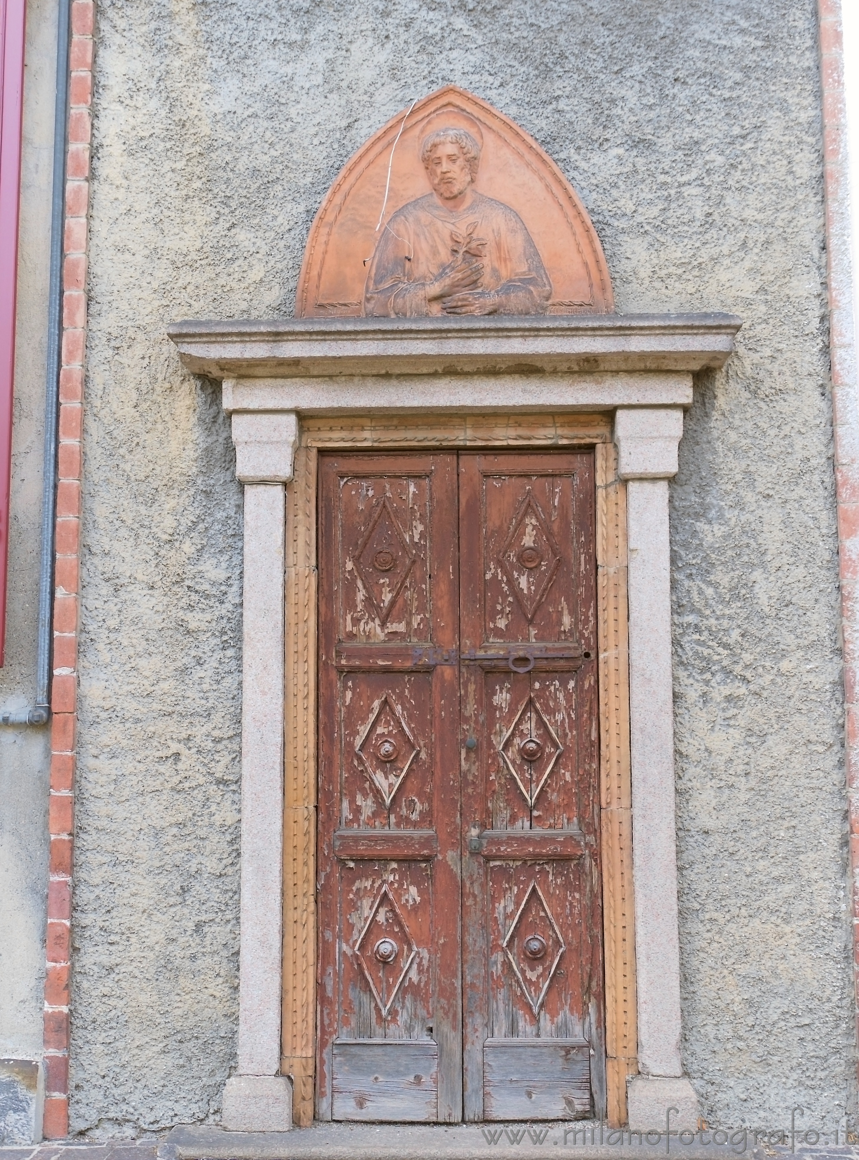 Milan (Italy) - Door in one of the side wing of Villa Clerici in Niguarda